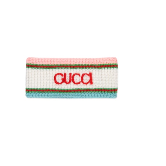 Gucci adidas x knit wool headband pink white oversized size small NWT - Picture 1 of 3